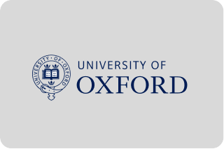 Oxford University logo featuring a blue shield with gold accents and the Latin motto Dominus Illuminatio Mea. The logo includes the words University of Oxford in a classic serif font. The design conveys a sense of tradition and academic excellence, set against a clean white background.